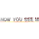 ＮＯＷ ＹＯＵ ＳＥＥ ＭＥ (now you don\'t)