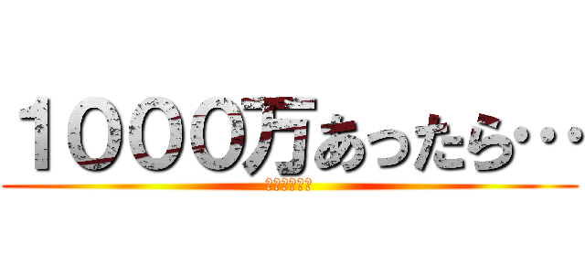 １０００万あったら… (ああああああ)