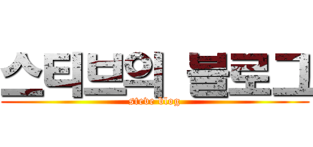 스티브의 블로그 (steve blog)