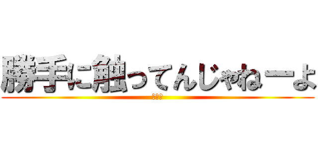 勝手に触ってんじゃねーよ (殴るぞ)