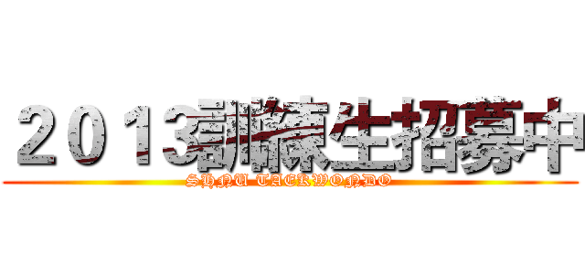 ２０１３訓練生招募中 (SHNU TAEKWONDO)