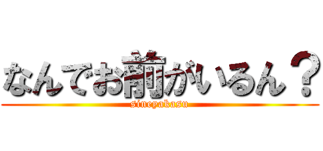なんでお前がいるん？ (sineyakasu)