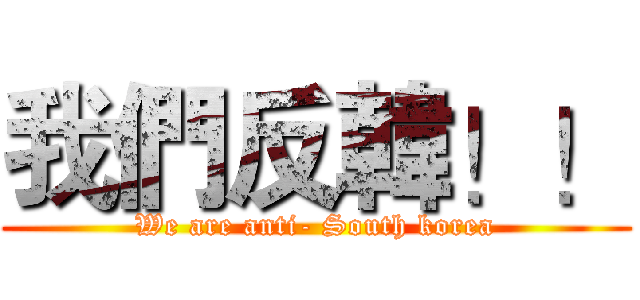 我們反韓！！ (We are anti- South korea)