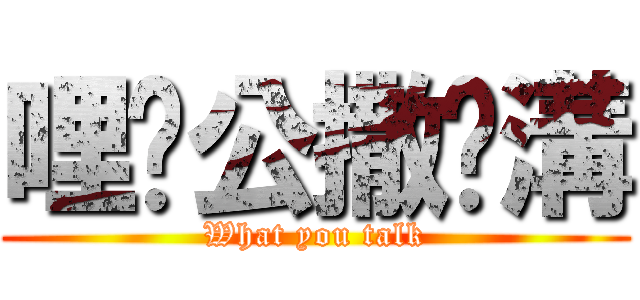 哩咧公撒挖溝 (What you talk)