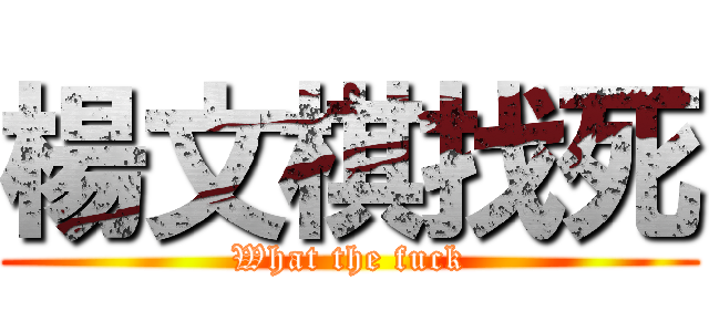 楊文棋找死 (What the fuck)