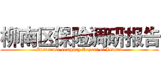 柳南区保险调研报告 (Insurance company Report of Liunan)