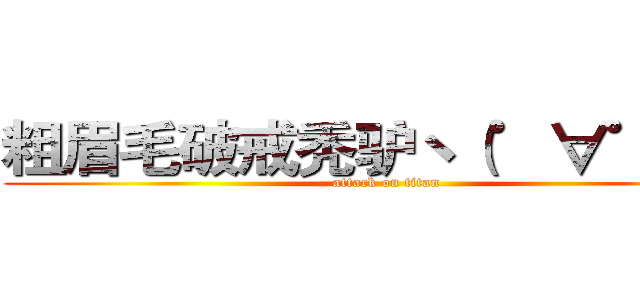 粗眉毛破戒秃驴ヽ（゜∀゜ ）ノ (attack on titan)