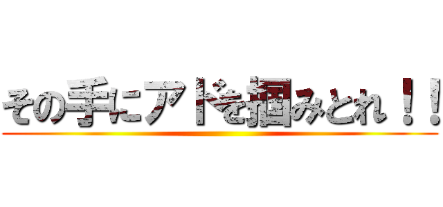 その手にアドを掴みとれ！！ ()