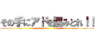 その手にアドを掴みとれ！！ ()