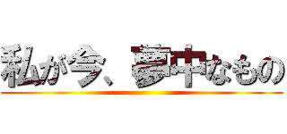 私が今、夢中なもの ()