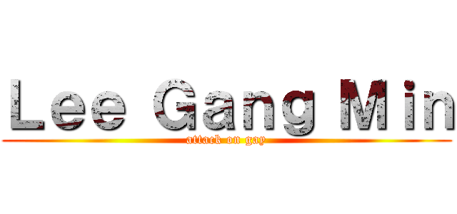 Ｌｅｅ Ｇａｎｇ Ｍｉｎ (attack on gay)