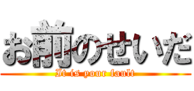 お前のせいだ (It is your fault)