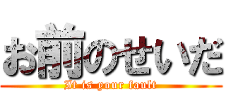 お前のせいだ (It is your fault)