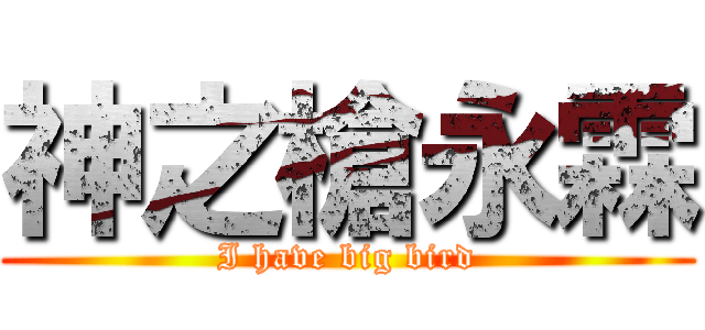神之槍永霖 (I have big bird)