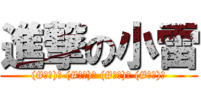 進撃の小雷 ((#‵′)凸 (#‵′)凸 (#‵′)凸 (#‵′)凸)