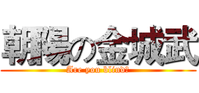 朝陽の金城武 (Are you blind？)