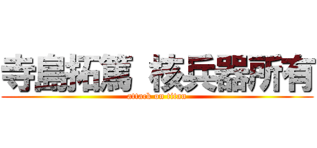 寺島拓篤 核兵器所有 (attack on titan)