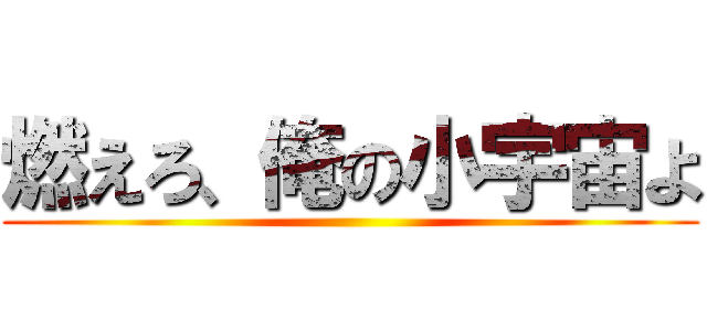 燃えろ、俺の小宇宙よ ()