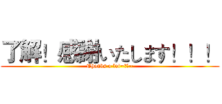了解！感謝いたします！！！ (Thanks a lot~ねっ~)