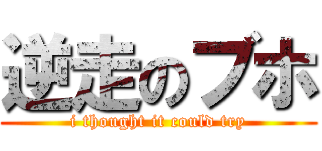 逆走のブホ (i thought it could try)