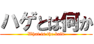 ハゲとは何か (What is the bald)
