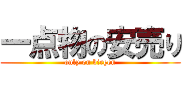 一点物の安売り (only on birgen)