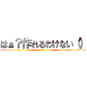 はぁ？作れるわけない（） ()