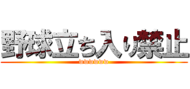 野球立ち入り禁止 (wwwwww)