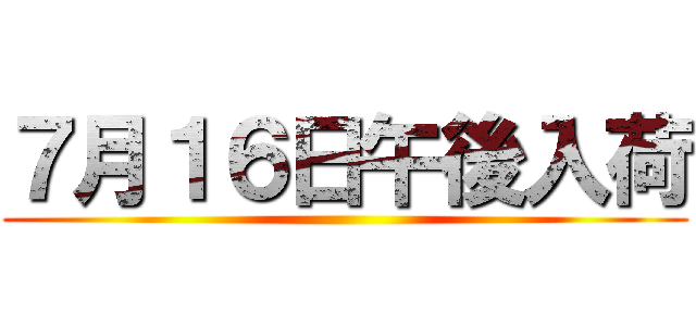 ７月１６日午後入荷 ()