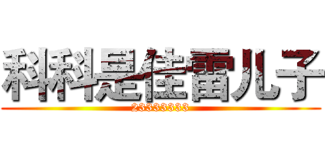 科科是佳雷儿子 (23333333)