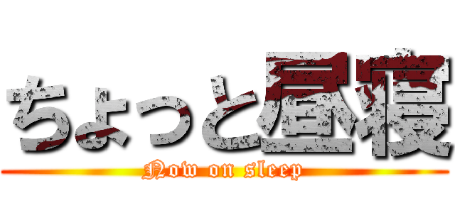 ちょっと昼寝 (Now on sleep)