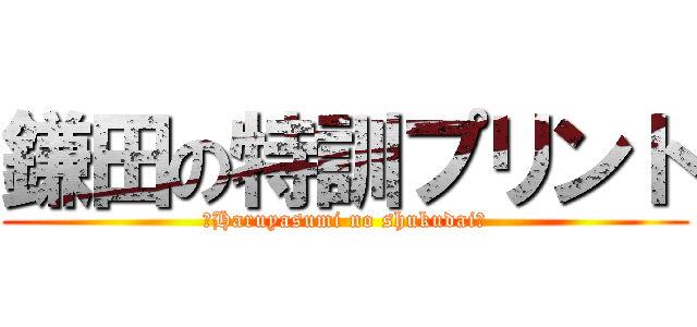 鎌田の特訓プリント (～Haruyasumi no shukudai～)