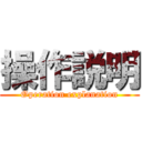 操作説明 (Operation explanation)