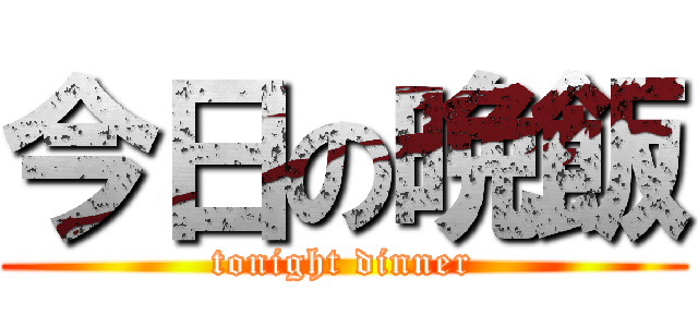 今日の晩飯 (tonight dinner)