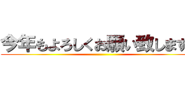 今年もよろしくお願い致します。 ()