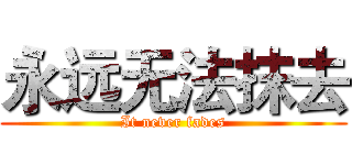永远无法抹去 (It never fades)