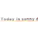Ｔｏｄａｙ ｉｓ ｓｕｎｎｙ ｄａｙ． (累了就休息一下吧!)