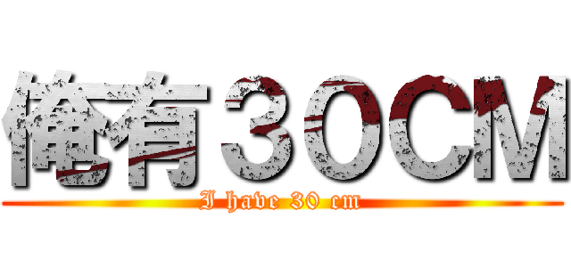 俺有３０ＣＭ (I have 30 cm)