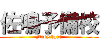 佐鳴予備校 (study hard)
