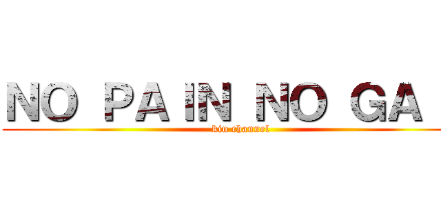 ＮＯ ＰＡＩＮ ＮＯ ＧＡＩＮ (kin channel)