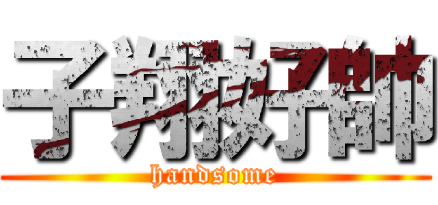 子翔好帥 (handsome)