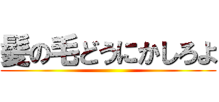 髪の毛どうにかしろよ ()
