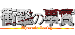 衝擊の事實 (Where is Lesley)