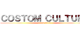 ＣＯＳＴＯＭ ＣＵＬＴＵＲＥ (costom culture)