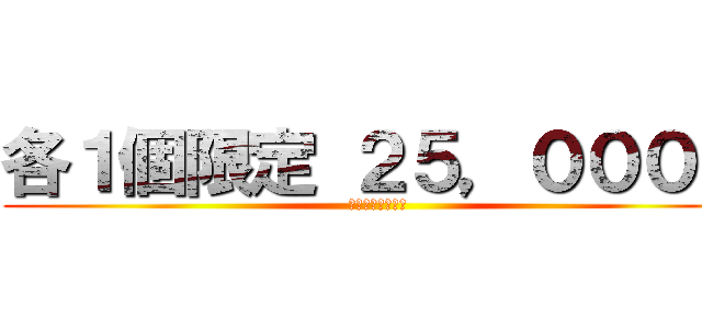 各１個限定 ２５，０００円 (完全シークレット)