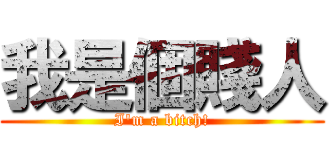 我是個賤人 (I\'m a bitch!)