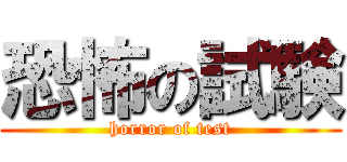 恐怖の試験 (horror of test)