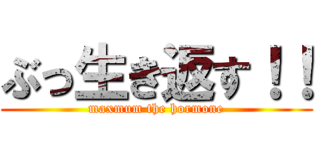 ぶっ生き返す！！ (maxmum the hormone)