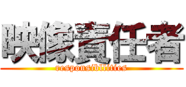 映像責任者 (responsibllities)