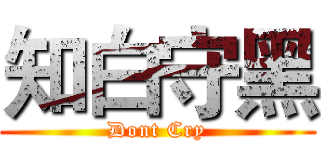 知白守黑 (Dont Cry)